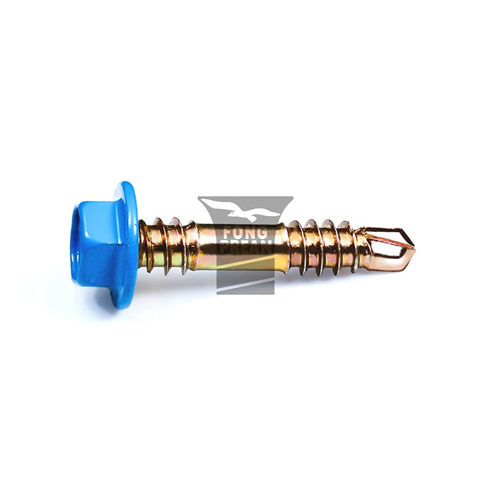 Painted Hex Washer Head, Self-Drilling Screw 